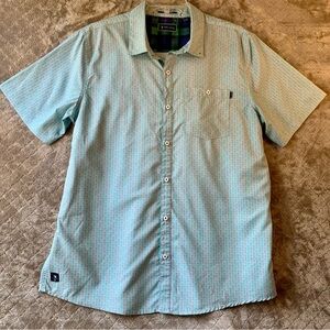 William Murray Minty Teal Golf Print Button-Up Shirt – Size XL